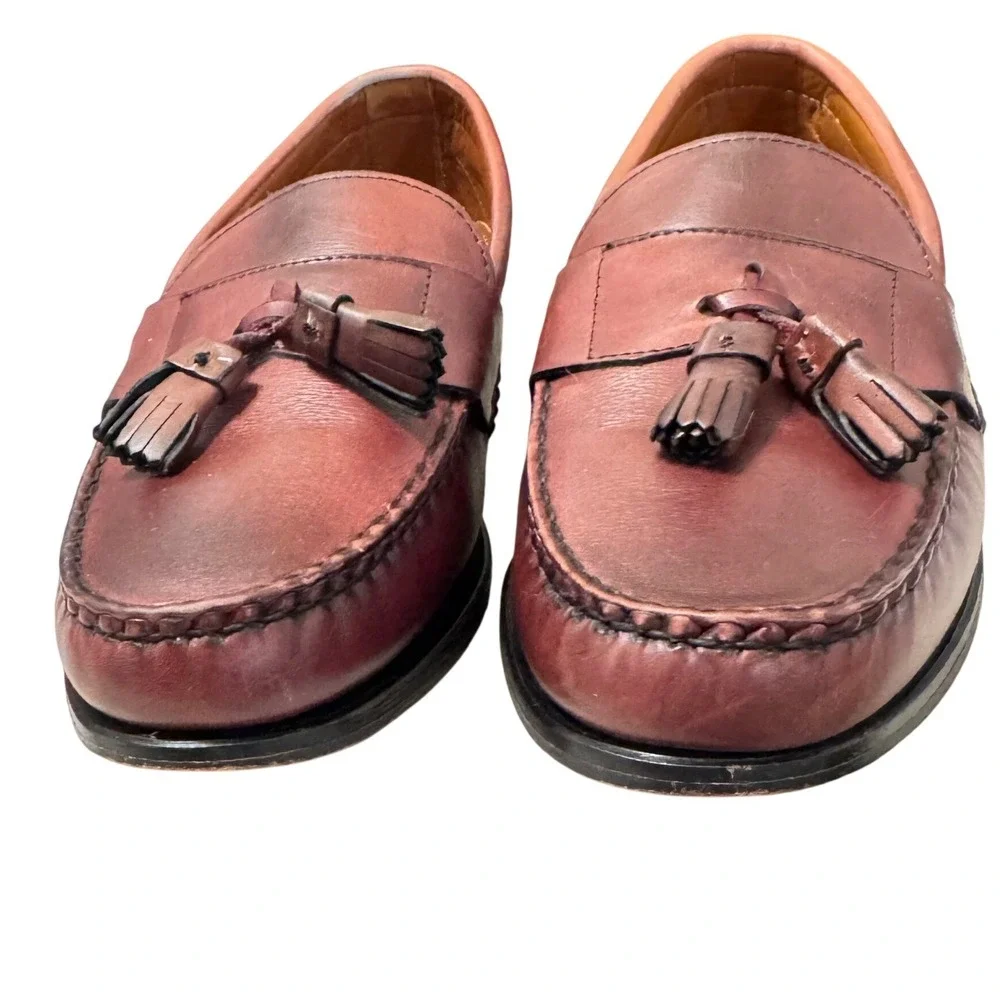 Allen Edmonds Schreier Tassel Loafers Men 10‎ D Burgundy Leather 50193